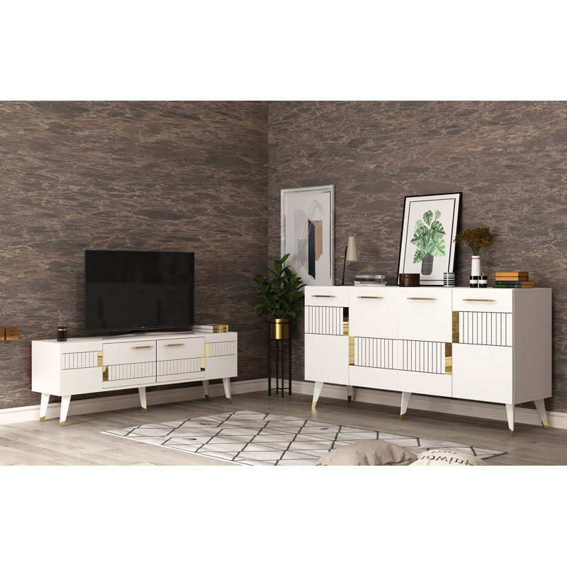 Fechteler 2 Piece Coffee Table Set, White