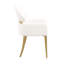Chaise avec accoudoirs contemporaine l 22 po (2 / RCT), blanc / or mat