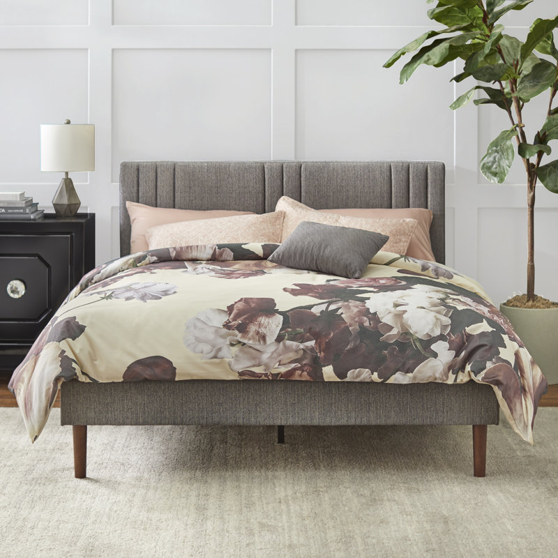 Fenoglio Upholstered Panel Bed, Dark Gray