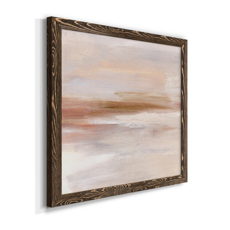 Golden Horizon II - Toile encadrée de qualité supérieure - prête à être accrochée, H 27,5 po x l 27,5 po x P 1,5 po