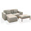 Ensemble de mobilier de jardin moderne Lemieux 4 pièces, 2 fauteuils (gauche + droite) + pouf + table basse, tissu résistant aux intempéries et aux UV, aucun assemblage requis-2074630232-2074630234