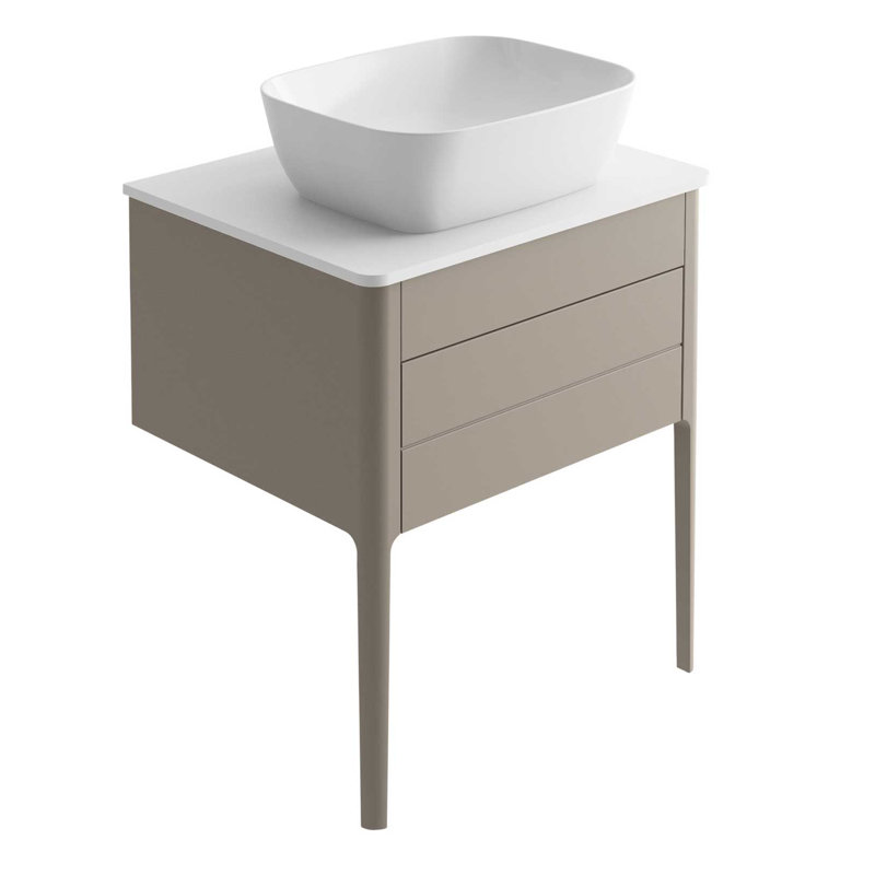 Senah 65cm Single Bathroom Vanity Base Only, Olive Grey