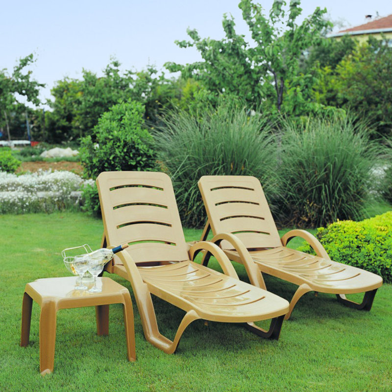 Accomac Outdoor Chaise Lounge, Teak Brown