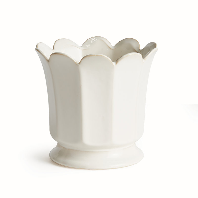 Conservatory Planter, 6.69" H x 7.28" W x 7.28" D, White