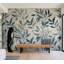 Papier peint floral - Feuilles en bleu-535417999