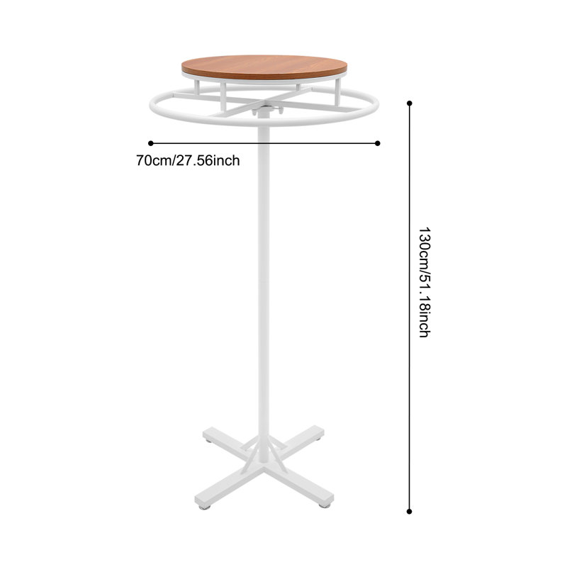 51.8In Rotating Round Clothing Rack, Clothing Display Rack, White