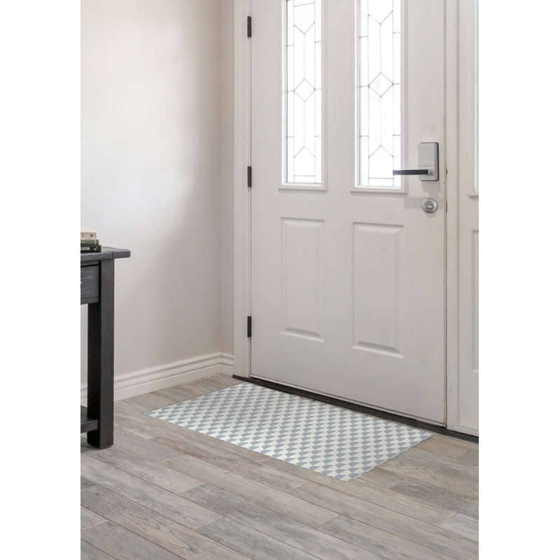 Paillasson d'intérieur Hex Peach, L 60 po x L 84 po, Bleu ardoise