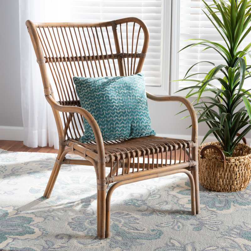 Fauteuil à oreilles en rotin l 30,7 po Bagryana