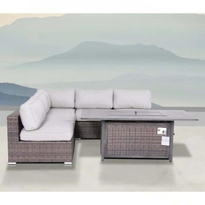 Ensemble de conversation modulaire avec coussins 8 pièces Cleo