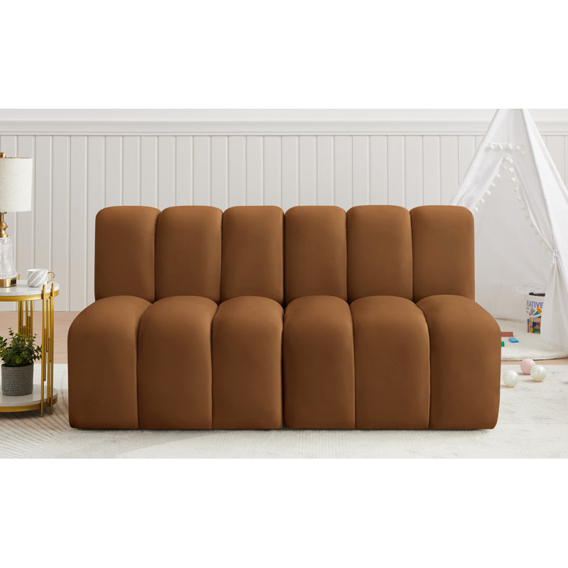 Hiral Upholstered Sectional Reversible, Saddle Velvet