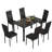 7 - Piece Glass Top Dining Set, Dining Table with 6 Faux Leather Chairs-1546589143-1546589142