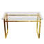 Table moderne en verre 51 "pour 4-6, 8 mm trempé avec pieds dorés, table de cuisine pour 4-6 places, mobilier élégant