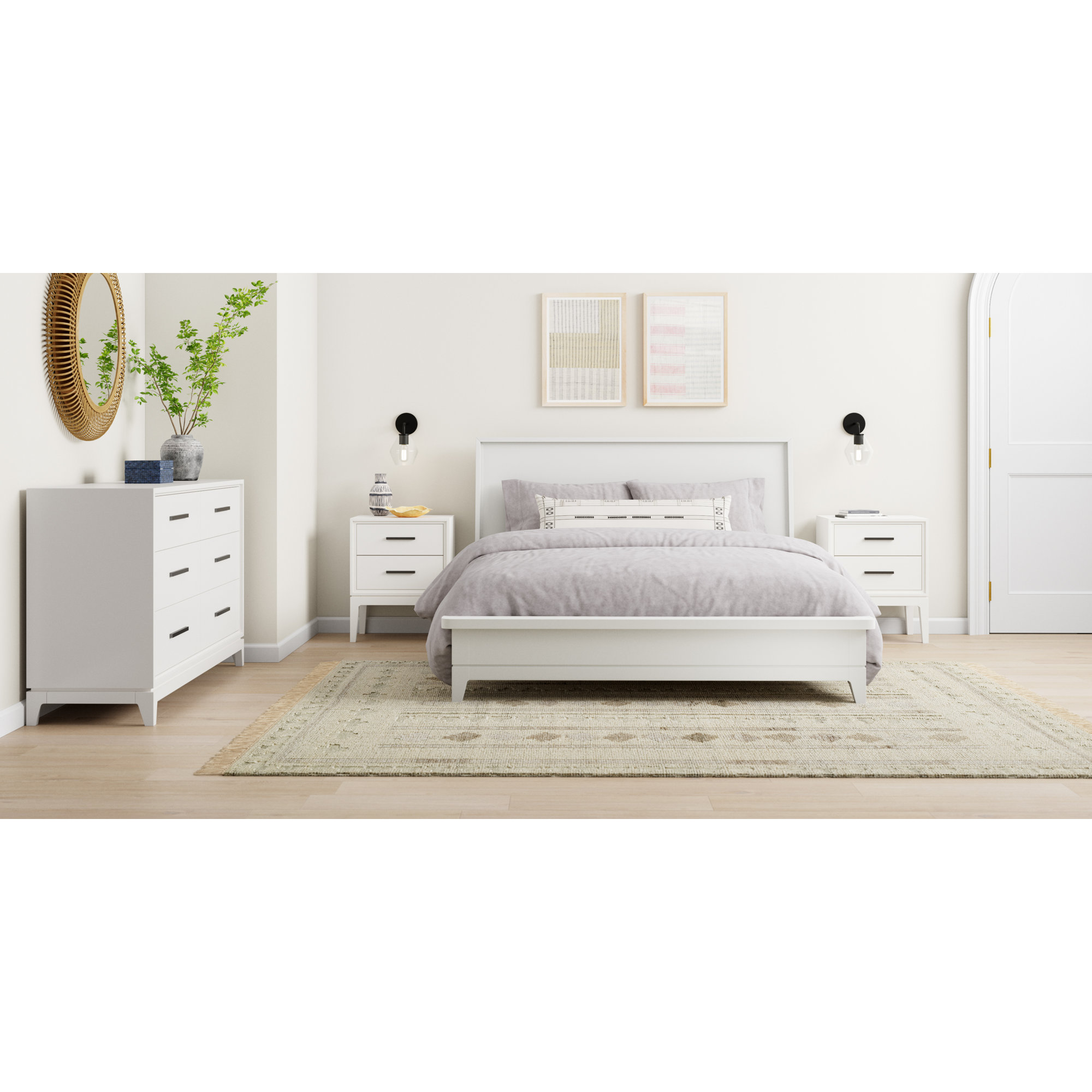 Wrightia 2 - Drawer 20" Nightstand, Chalk White