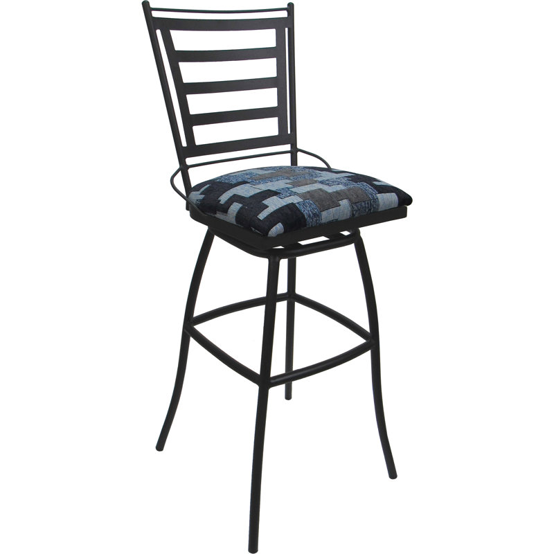 Tabouret de comptoir d'extérieur d'intérieur 26 po - sans accoudoirs, Bleu, Noir, 30"