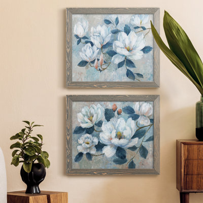 Spring Bloom I - ensemble de 2 peintures sur toile encadrées