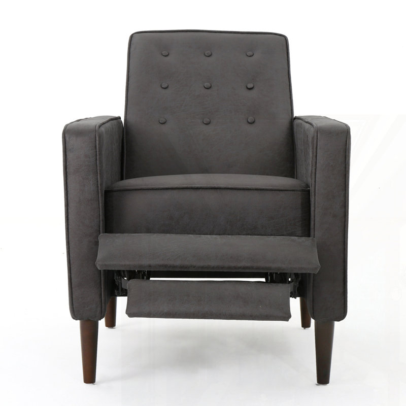 Mid-Century Modern Recliner Pushback chair, Slate