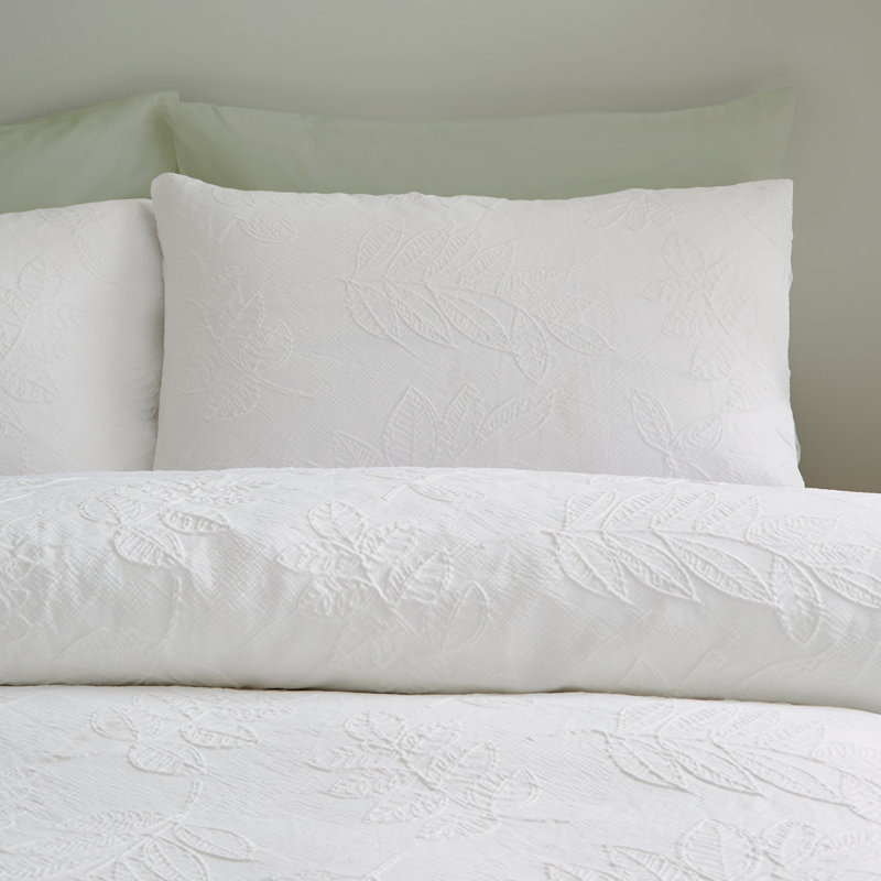 Jacquard Leaves Duvet Cover Set, Super King