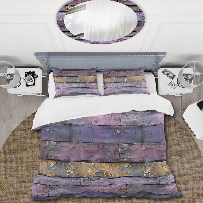 Ensemble de housse de couette lilas, Housse de couette très grand + 2 taies décorativ