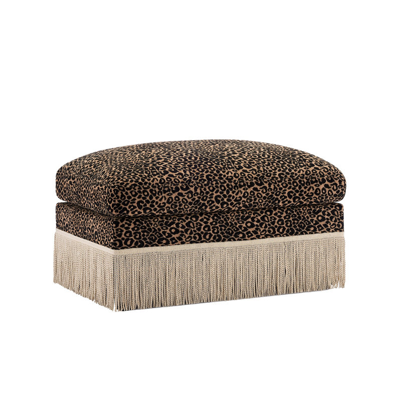 Ottoman Leopard Chenille, Black/Brown