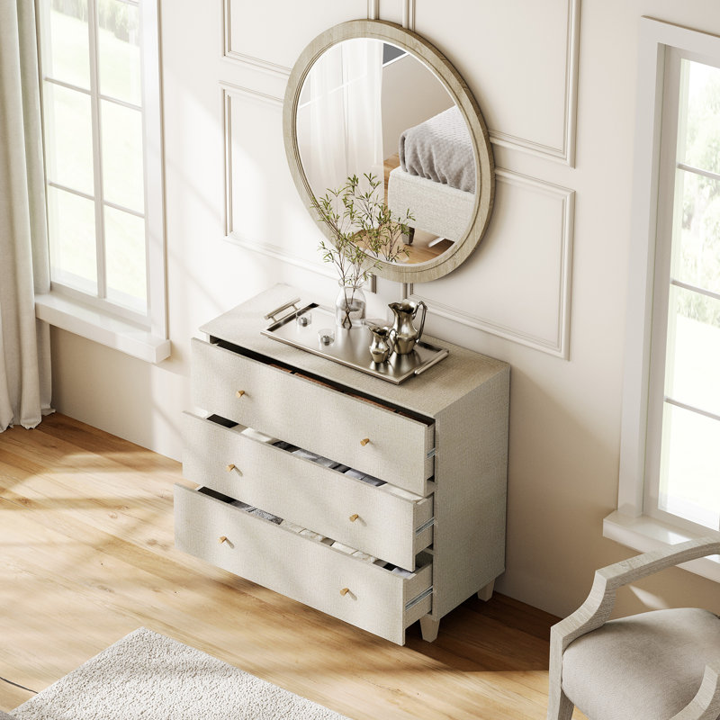 3-Drawer Kids Dresser, Beige Linen
