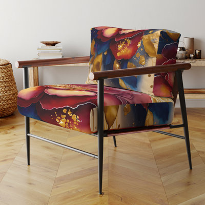 Chaise avec accoudoirs rembourrée en velours Datura