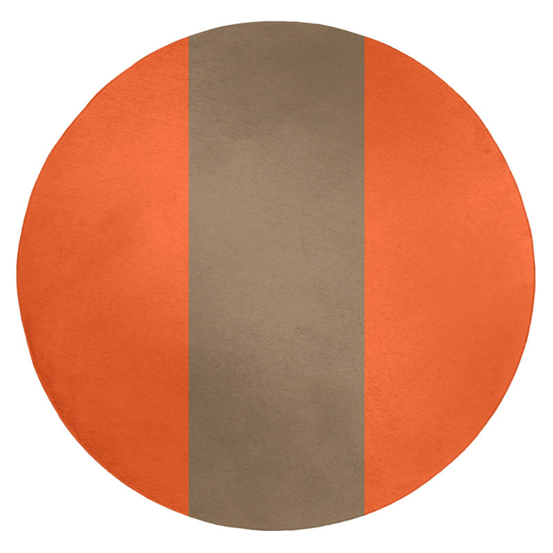 Chenille Striped Indoor Rug, Round 5'