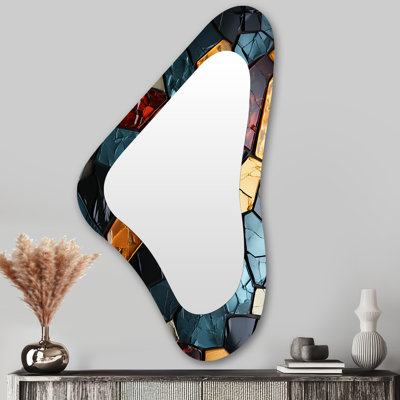 Carrelage mosaïque cubique doré et bleu Wentzville I - Tile