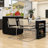 Elegant Multi-functional Kitchen Island with Extendable Dining Table, Dual Storage, and Power Outlets-1717507473