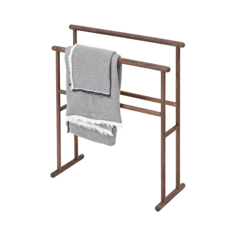 Yoku Floor Mounted Towel Stand, Dark Walnut