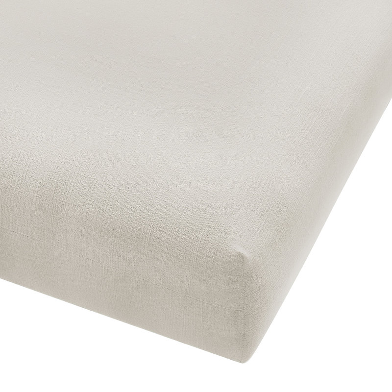 Solace Large Off-White Upholstered Fabric Modular Ottoman