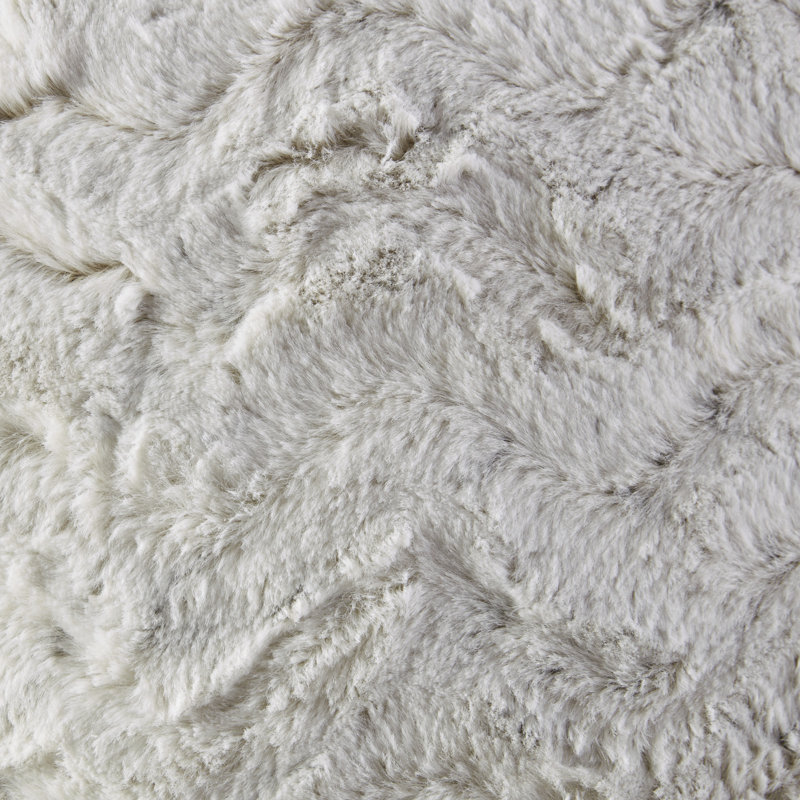  Faux Fur Striped Throw Pillow, Snow Leopard