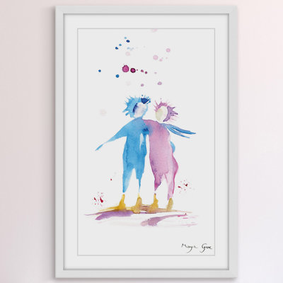 'Couple Hug' by Maya Gur Framed Print
