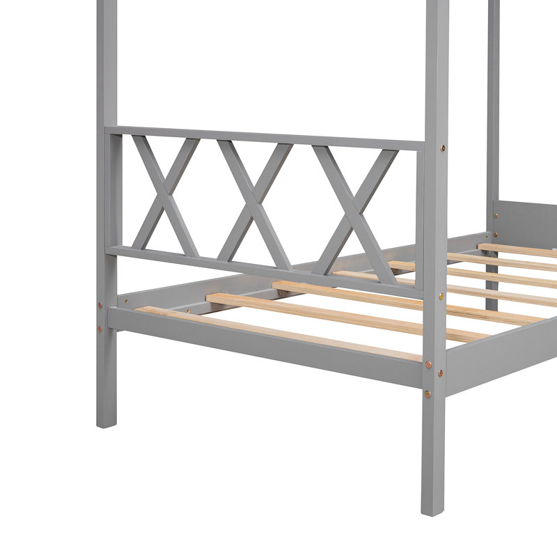 Lit plateforme Asellus, Simple, gris