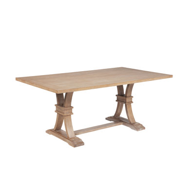 Rustic Light Oak Traditional Style Dining Table by August Grove