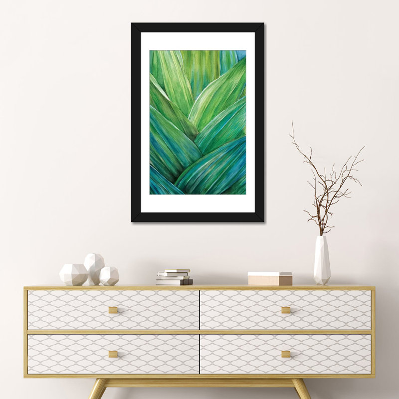 " Tropical Crop IV " by Melissa Wang, Black Framed Fine Art Paper, 32" H x 24" W x 1" D, White