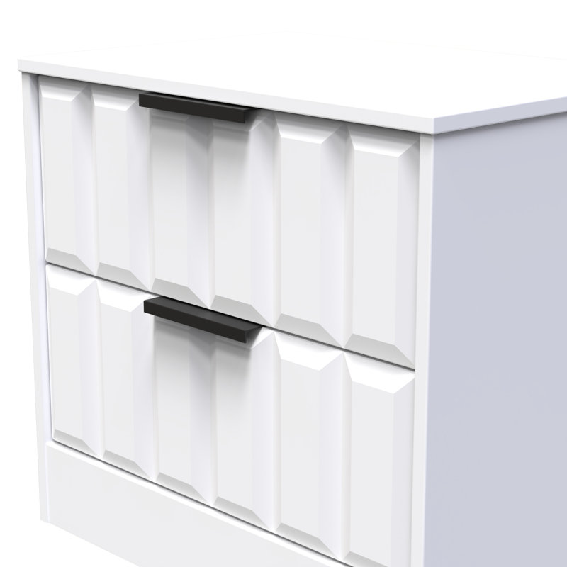 Besian 58cm W Manufactured Wood Bedside Table, White Matt