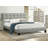Contemporary Eastern King Size Bed with Grey Polyfiber Tufted Headboard and Platform Frame for Modern Bedrooms-756078546-756078575
