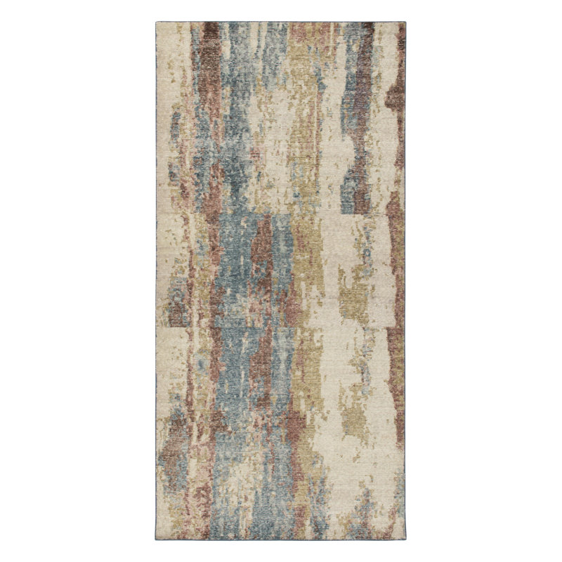 Distressed Homage Wool Abstract Area Rug, Runner 3' x 10'