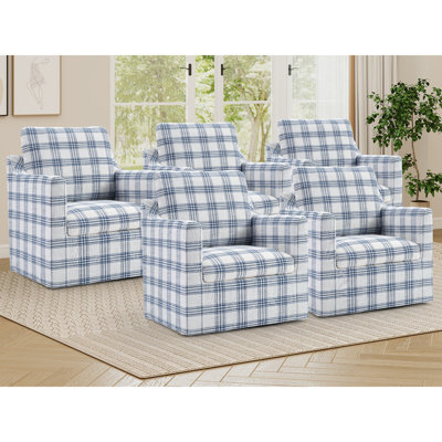 Fauteuil d'appoint pivotant de 31,8 po de largeur avec housse amovible et coussins compressés (ensemble de 5)