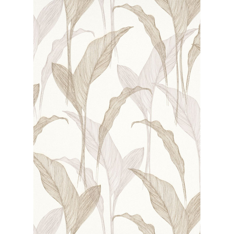 Rouleau de papier peint texturé L 33 po x l 21 po, Beige / crème / or