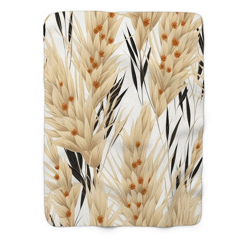 Tranquil Feathered Plains - 1 Piece Premium Sherpa Throw Blanket, Twin
