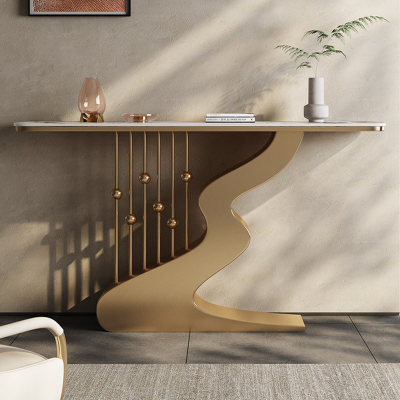 Console en pierre frittée de style italien, H 33,4 po x l 47,2 po x P 13,7 po