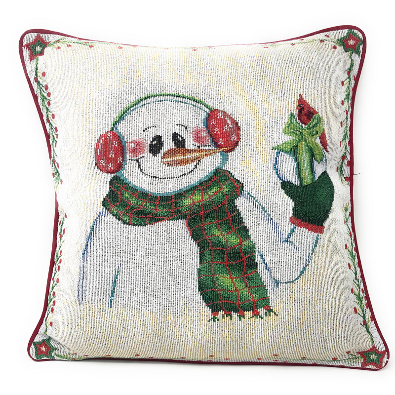 Cotton Blend Reversible Throw Pillow