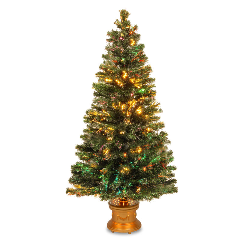 Fiber Optic Fireworks Evergreen Tree, 3.2'