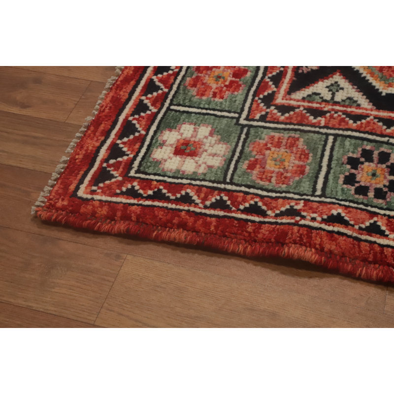 Tapis oriental à motif végétal à teinture végétale 8 x 10
