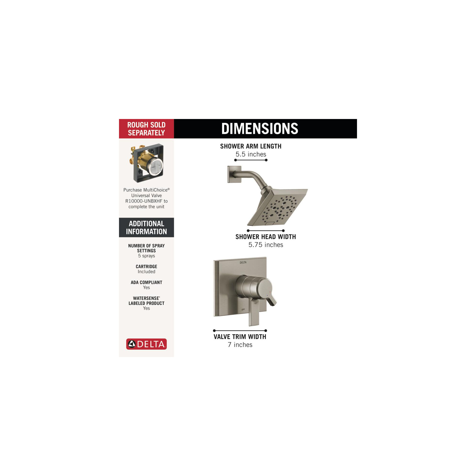 Pivotal® Shower Faucet with H2Okinetic® Technology, Brushed Nickel