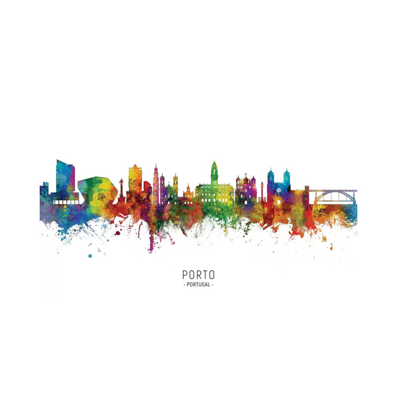 «Porto Portugal Skyline» par Michael Tompsett, impression sur toile tendue, H 40 po x l 60 po x 1,5 po