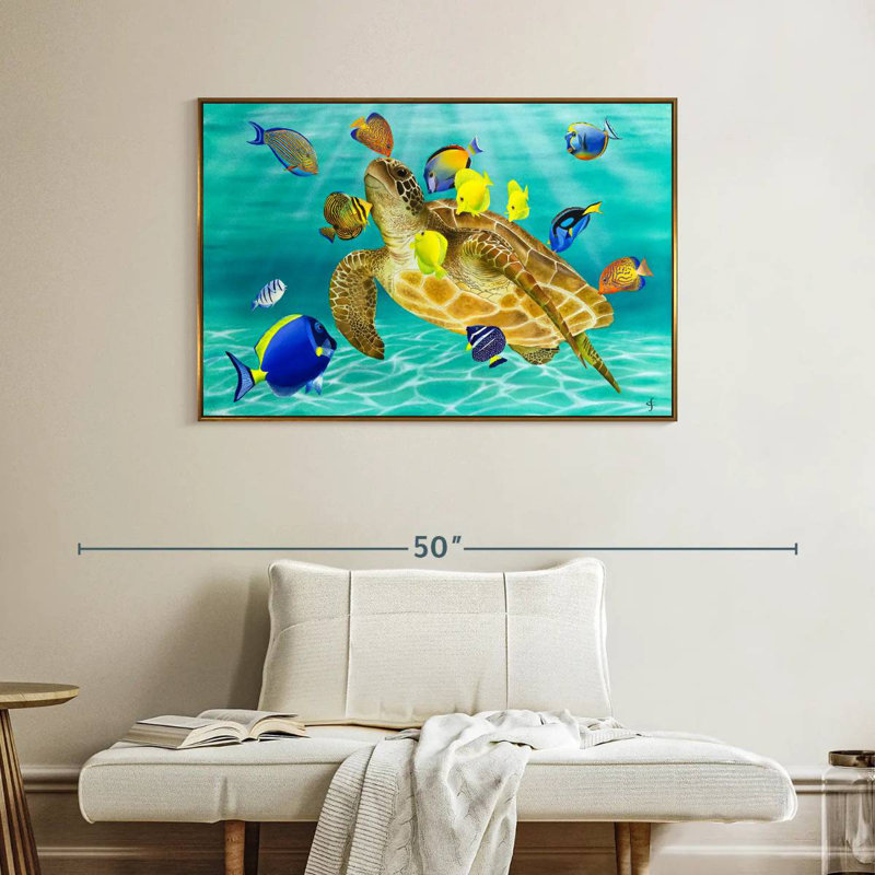 Kiss Kiss, Cadre flottant doré, 40 po x 27 po