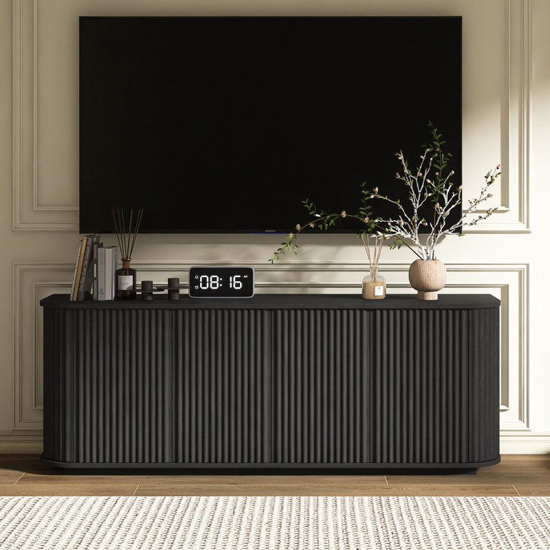 Meuble télé 64 po avec tablettes réglables, Noir