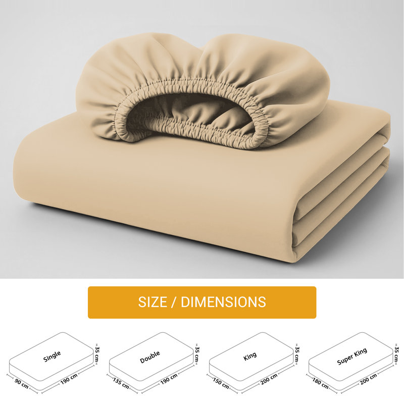 100% Cotton Flatweave Fitted Sheet, Double (4'6)